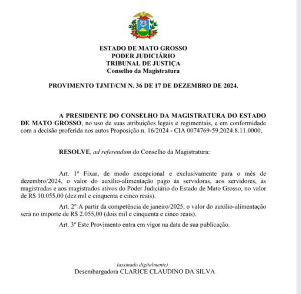 Enquanto no Congresso existe um debate acirrado para ver se o salário-mínimo vai ser R$ 1.502 em 2025. 

O Judiciário do Mato Grosso resolveu fazer sua própria festa de fim de ano e se presentearam  aumentando seu auxílio alimentação para R$ 10 mil em dezembro.